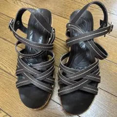 KISCO（キスコ）ウェッジソールサンダル　本革　美品のサムネイル