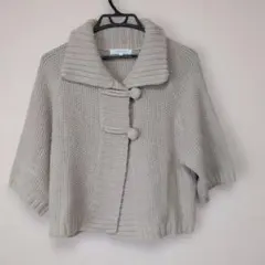grove ベージュ ニットカーディガン M