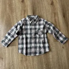 COMME CA DU MODE グレー系チェック柄長袖シャツ