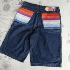 COOGI クージー デニム ハーフ　ショートパンツ　極太　W34 刺繍　Y2Kのサムネイル
