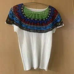 ほぼ綺麗☆ PLEATS PLEASE イッセイミヤケ 半袖プリーツトップス L