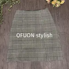 OFUON 千鳥格子柄 台形スカート 冬定番 サイズ40 大人キレイめ