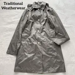 美品✨トラディショナルウェザーウェア ナイロンステンカラーコート フード付き