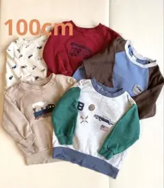 プティマイン　乗り物トレーナー 5枚セット　男の子　100cm