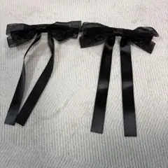 【匿名配送】ブラックリボンヘアピン