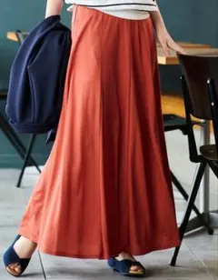 【美品】ニッセン美ラクRUタッチ8枚ハギ切替フレアマキシスカート