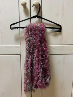 シャギー マフラー ミックスヤーン ピンク ふわふわ