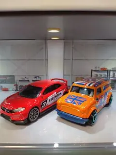 Hot Wheels ホンダ シビック & ミニ クーパー 2台セットのサムネイル