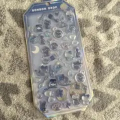 クーリア ボンボンドロップシール シャーベット よるねこボンボン マット 猫 青