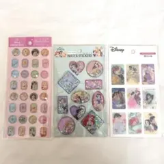 ディズニープリンセス　ストーンシール　ウォーターシール　3枚セット　まとめ売り