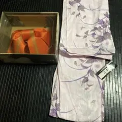 お急ぎください。　浴衣・帯セット 薄いピンク 花柄