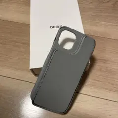 DEMIIU グレー レザーケース カードポケット付き　iPhone12 Pro