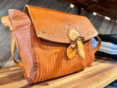 本リザード パッチワーク ヴィンテージショルダーバッグ 保証カード 