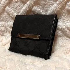 GUCCI グッチ GGキャンバス Wホック二つ折り財布