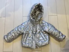 Zara ダウン ジャケット シルバー キルティング 中綿コート フード付き