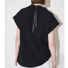 美品♪エレンディーク レザージップ オフネック シャツ カットソー 黒のサムネイル