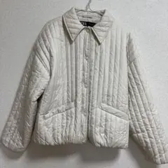 ZARA アイボリー キルティングジャケット