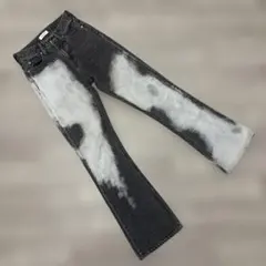 【美品】LAGUA GEM ブリーチ加工 フレアデニムパンツ 黒 23インチのサムネイル