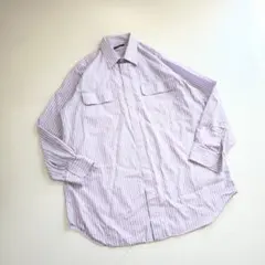 BURBERRY LONDON　バーバリー　ストライプ　ワークシャツ　パープル