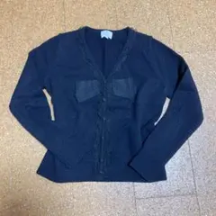 美品　ランバンオンブルー　レースリボンカーディガン　サイズ38