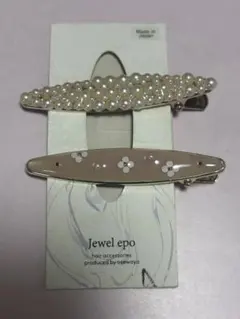 Jewel epo パールと花模様 ヘアピン 2個セット