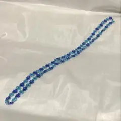 平成レトロ　綺麗な花柄　ネックレス　はな　花　　ブルー＆青　ねっくれす