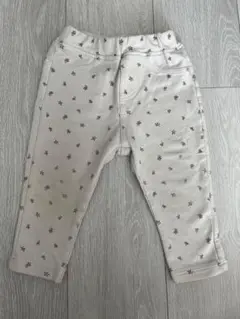 小花柄クリーム色パンツ