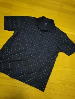 【3月末まで値下げ】ネイビー ドット柄 ポロシャツ