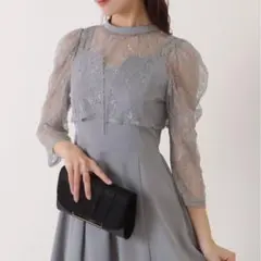 Lace Ladies レースボレロ付き 2WAY ハイウエスト ワンピース