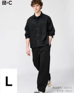 [美品]UNIQLO:C スウェットワイドパンツ ブラック Ｌ