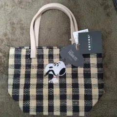 PEANUTS スヌーピー チェック柄トートバッグ