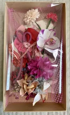 和装髪飾り 2点セット つまみ細工 造花