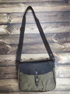 ダブルRRLロゴ ヴィンテージショルダーバッグ 斜め掛け グリーン ダブルRRLロゴ ヴィンテージショルダーバッグ 斜め掛け グリーン