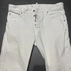 【付属ボタン付】DSQUARED2 ホワイトデニム スリムフィット