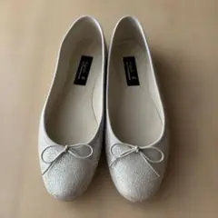 agnès b. アニエスベー 箱付き シルバー バレエシューズ 23.5cm