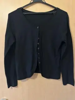 レディース　黒ボレロ風　長袖カーディガン