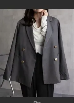 ap retro ダブルテーラードジャケット　グレー