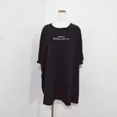RELACHE 刺繍ロゴ入り ブラックチュニックTシャツ（3L）オーバーサイズのサムネイル