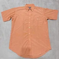 90s ヴィンテージ ポロラルフローレン 半袖シャツ サーモンピンク M