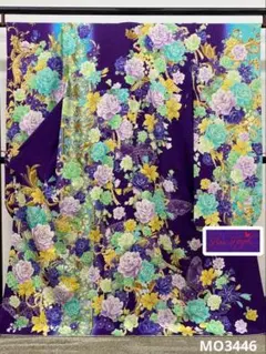 振袖 銀通し 金銀彩 ラメ刺繍 身丈164cm パールトーン加工済 MO3465 