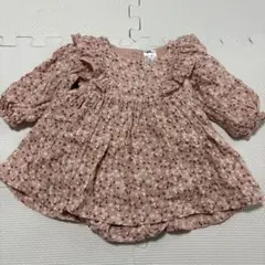 花柄フリルロンパース コットン100%