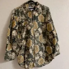 柄シャツ　古着　レディース　古着屋　黒