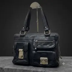 Tod's トッズ ワンショルダーバック ネイビーブラック 金具 y2kのサムネイル