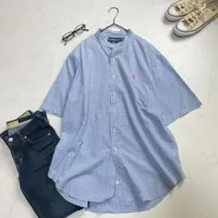 ラルフローレン バンドカラーシャツ XL レディス オーバーサイズ ギンガムのサムネイル