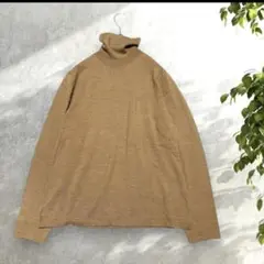 【極上の肌触り】カシミヤ シルク混 タートルネック ニット 茶 M