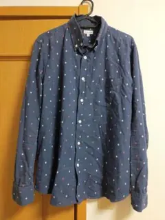steven alan ネイビー ドット柄 長袖シャツ Mのサムネイル