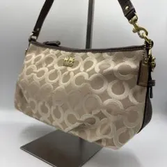 COACH オプアート柄 アクセサリーポーチ シグネチャー ハンドバッグ 