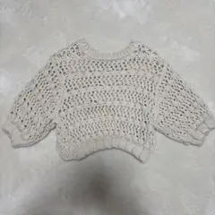 ZARA クリーム色 クロップドセーター 半袖