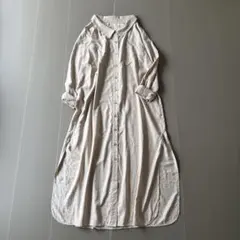 美品✨ダーマコレクション リネン100% シャツワンピース ドルマン