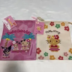 新品　ダイソー サンリオ 日焼け　キティ 巾着 クロミ マイメロのサムネイル